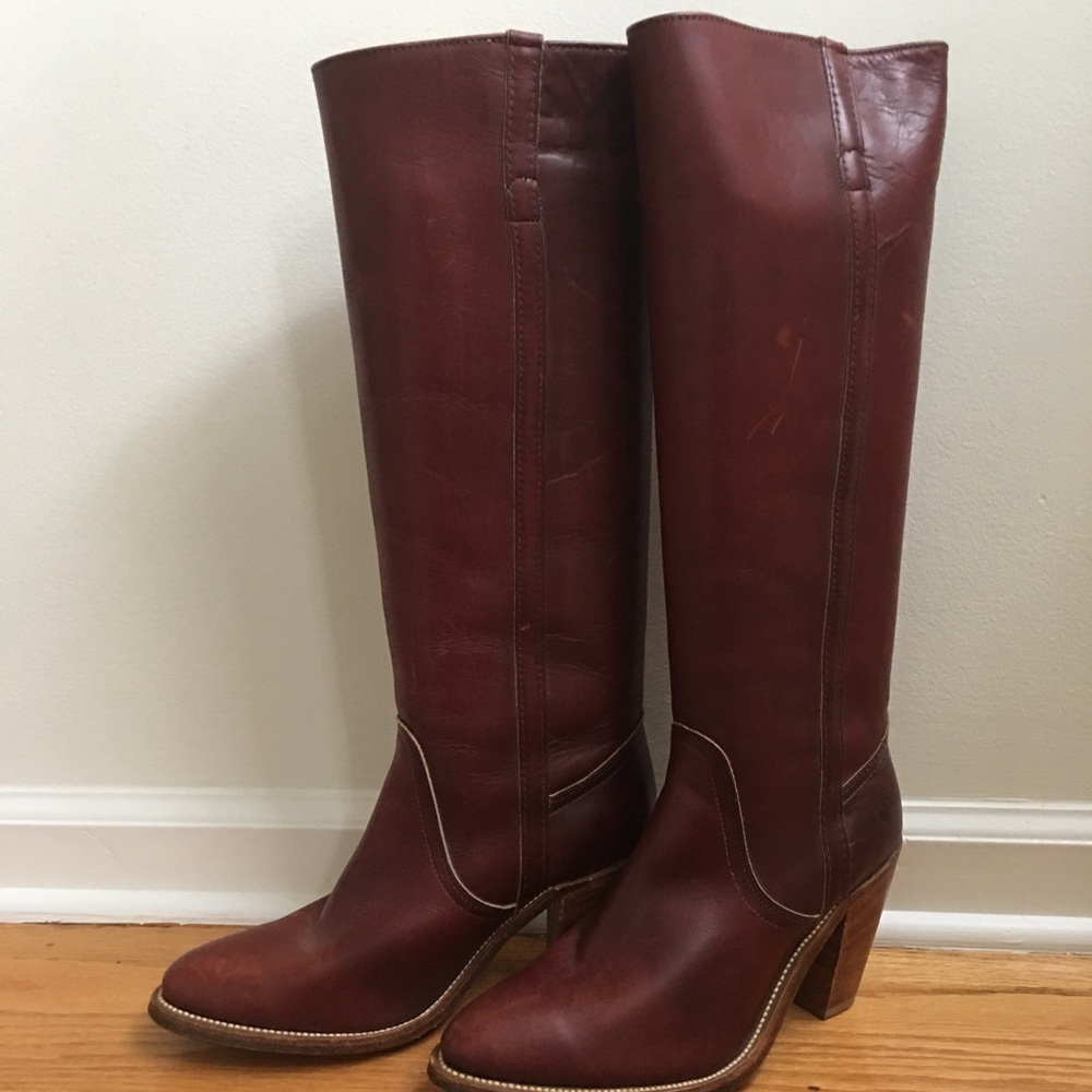 Vintage Frye Tall Boots in Cordovan.Brown/Burgundy 8.5